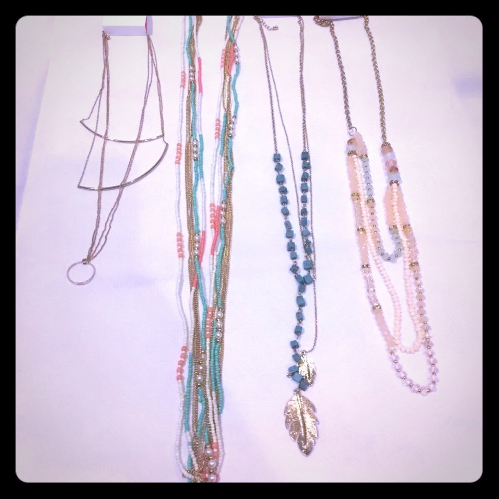 Lot of 4 Charlotte Russe multi chained necklaces